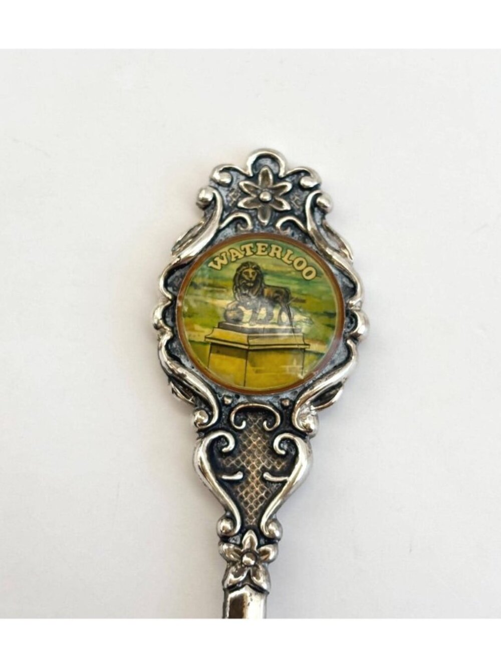 Lion Mound Monument in Waterloo Silver Plated Collectible Vintage Souvenir Spoon